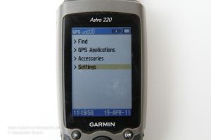 Garmin Astro 220 Menüführung