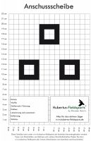 Zielscheibe für das Benchrest-Schießen, drei Quadrate