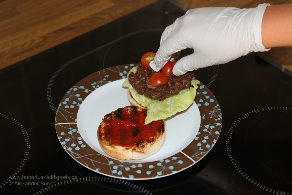 Zubereitung des Burgers