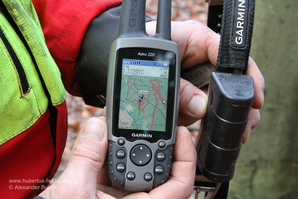 Mit dem Garmin Astro ist die aktuelle Position des Hundes leicht zu ermitteln